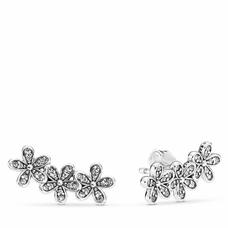 Pandora Dazzling Daisies Stud Earrings Ireland - Sterling Silver/Cubic Zirconia - 943268WUN